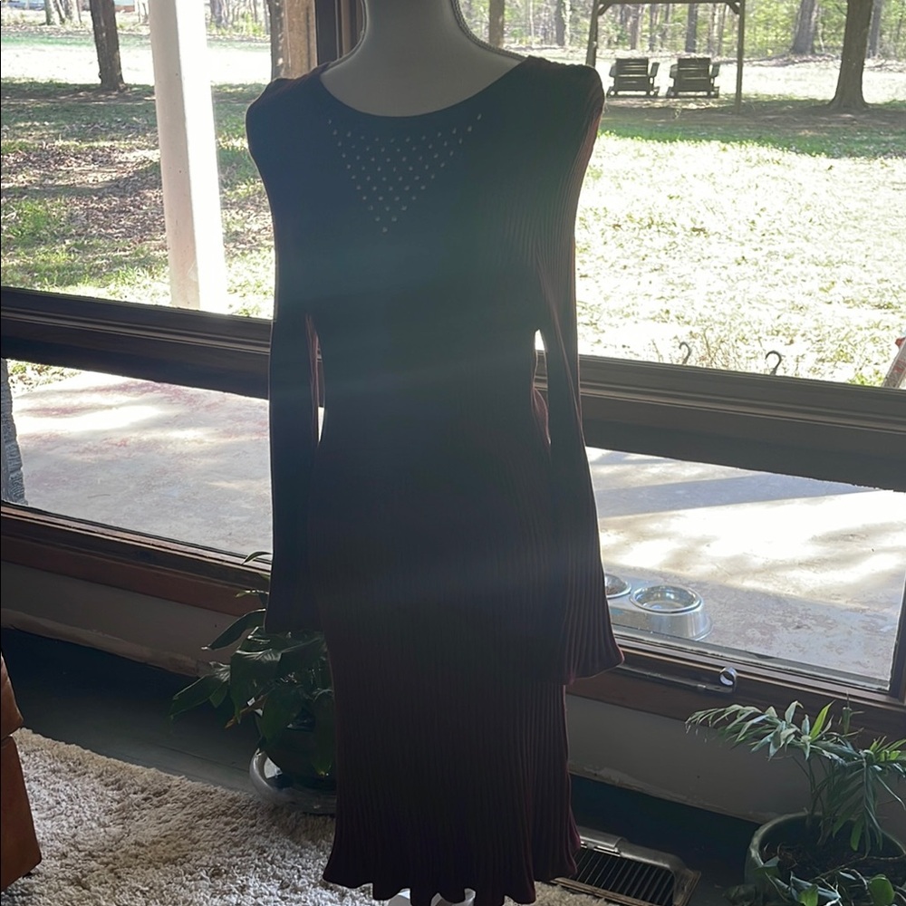 Multicolored Sheath Dress with Crew Neck for Cocktail